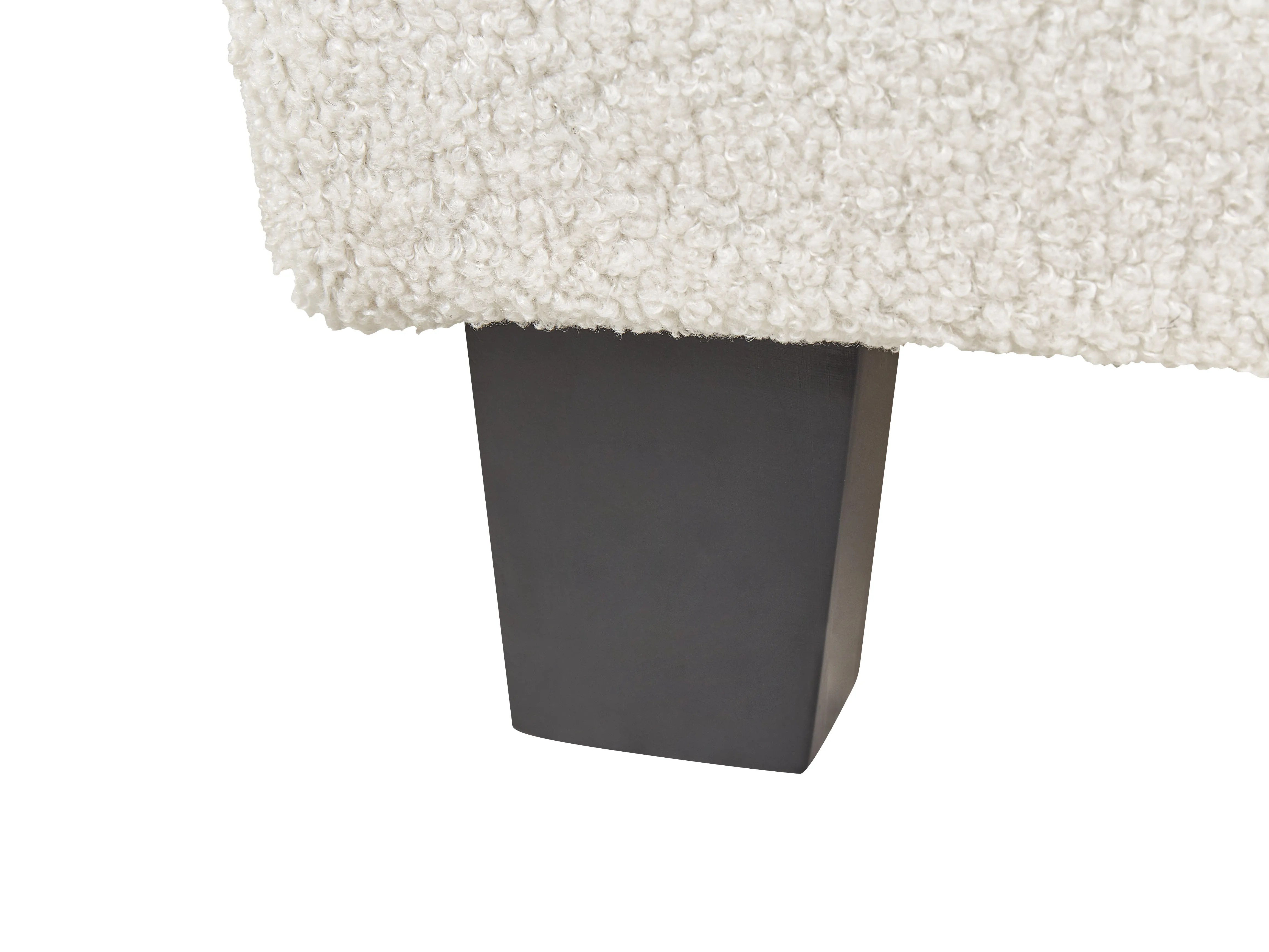 Bed zonder hoofdbord Bouclé ROANNE 180 x 200 cm Lichtbeige