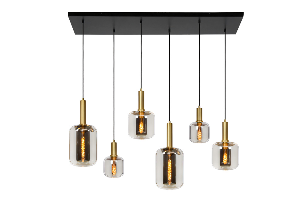 Lucide Joanet hanglamp 132cm 6x E27 zwart