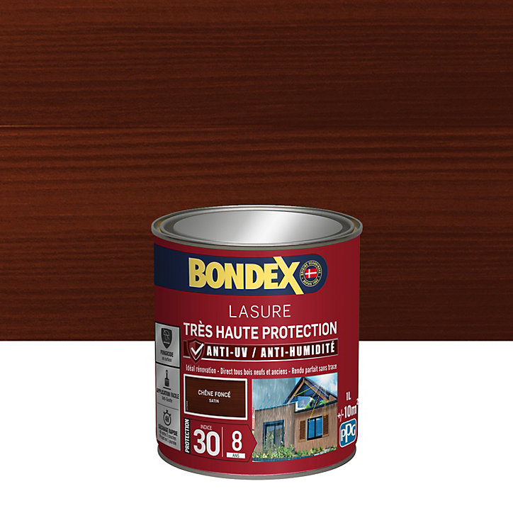 Lasure extérieure très haute protection Bondex 8 ans chêne foncé 1L