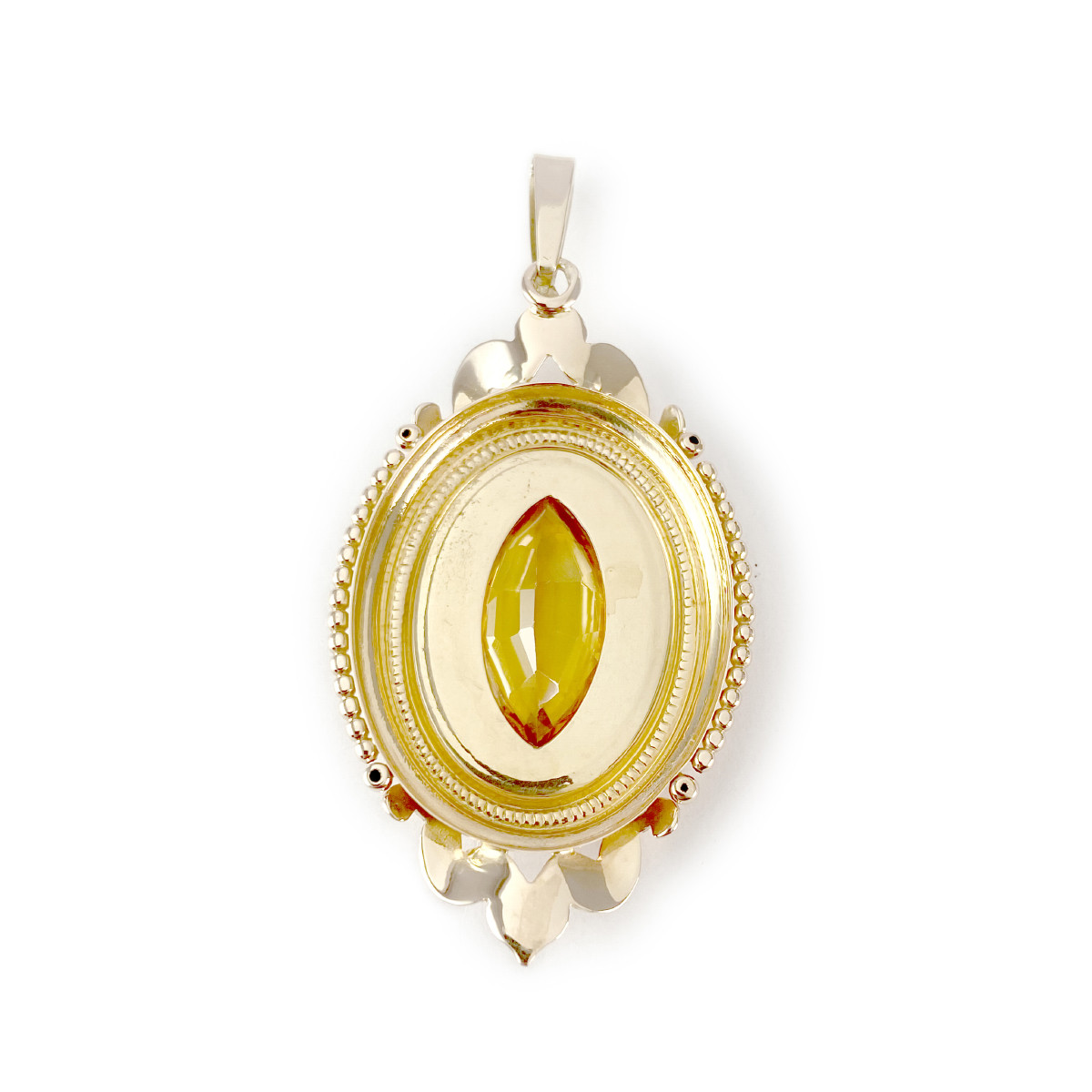 Pendentif d'occasion or 750 jaune corindon synthétique