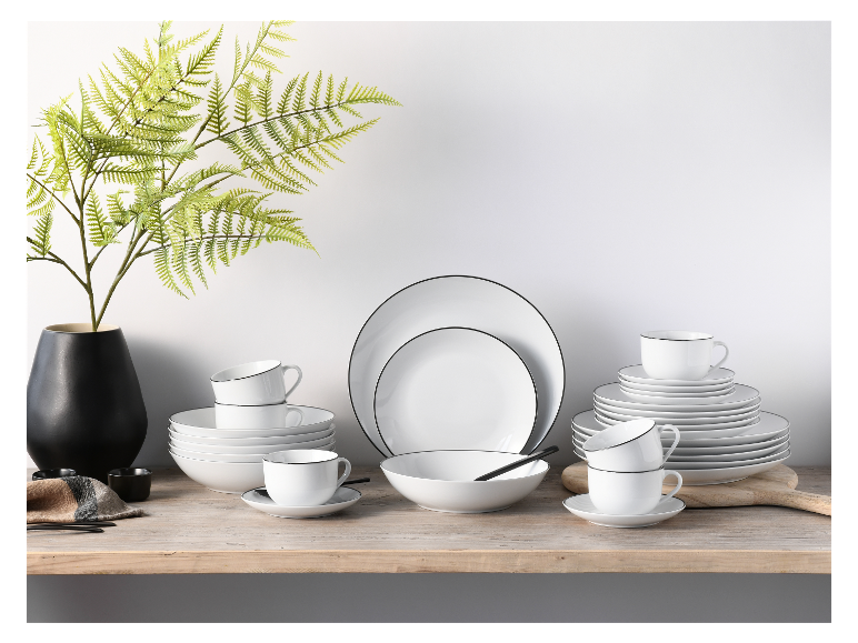 Serviesset Luna Black Line