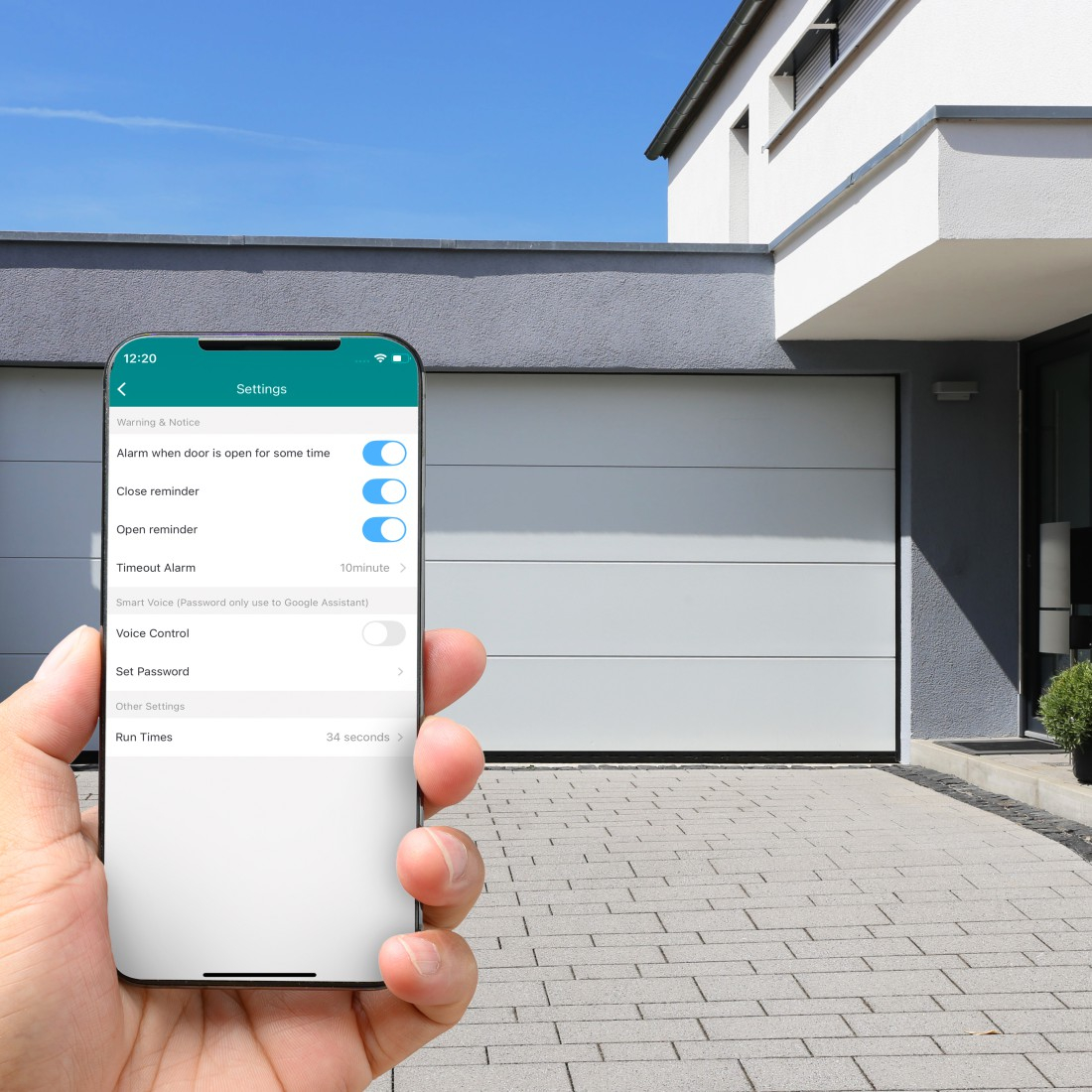 Smarter Garagentor-Öffner mit Sensor / WLAN und App für Android (00176680) - Schwarz