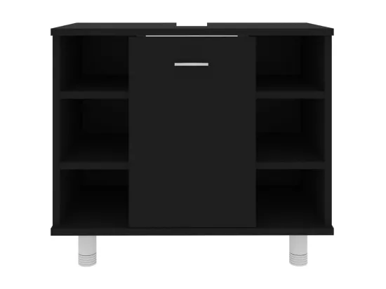 Armoire de salle de bain Noir 60x32x53,5 cm Bois d'ingénierie