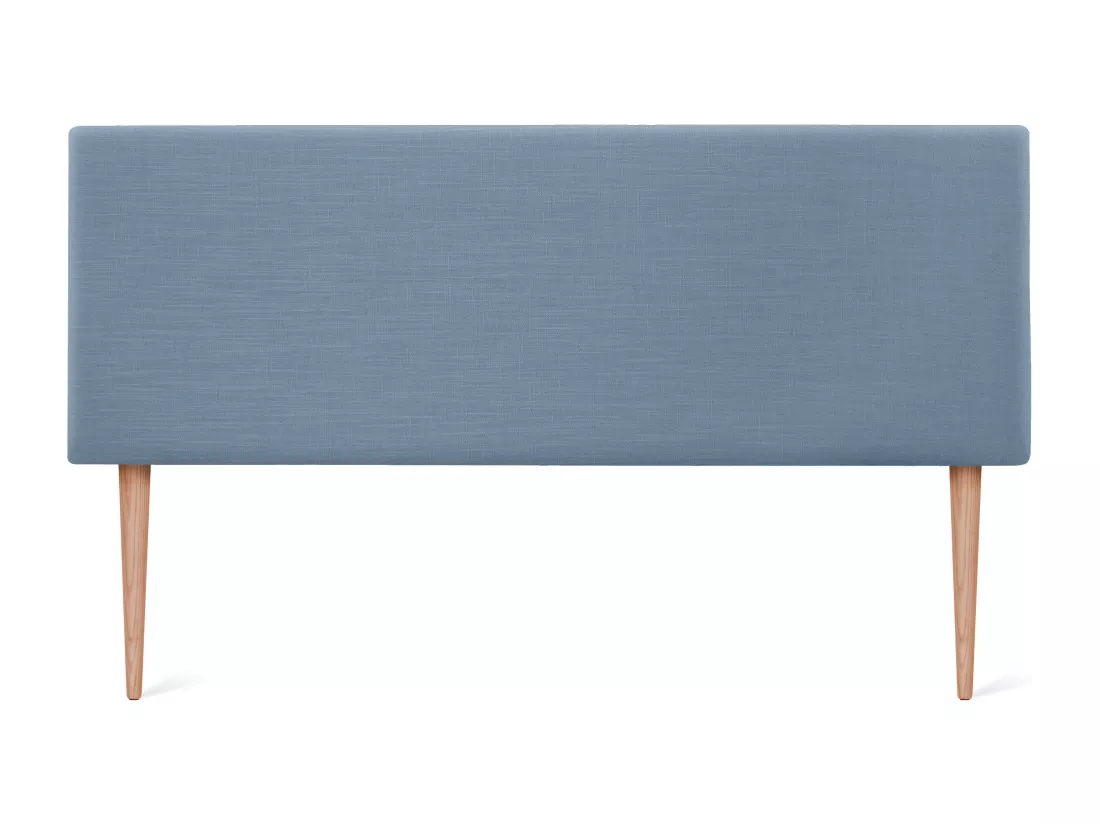 DHOME Tête de lit en lin naturel lisse 160x105cm avec pieds Lits 150/160 - Bleu