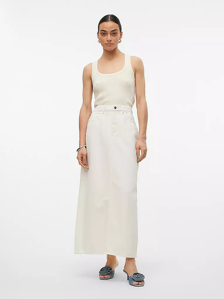 VERO MODA Highwaist Jeansrock VMGRACIA creme