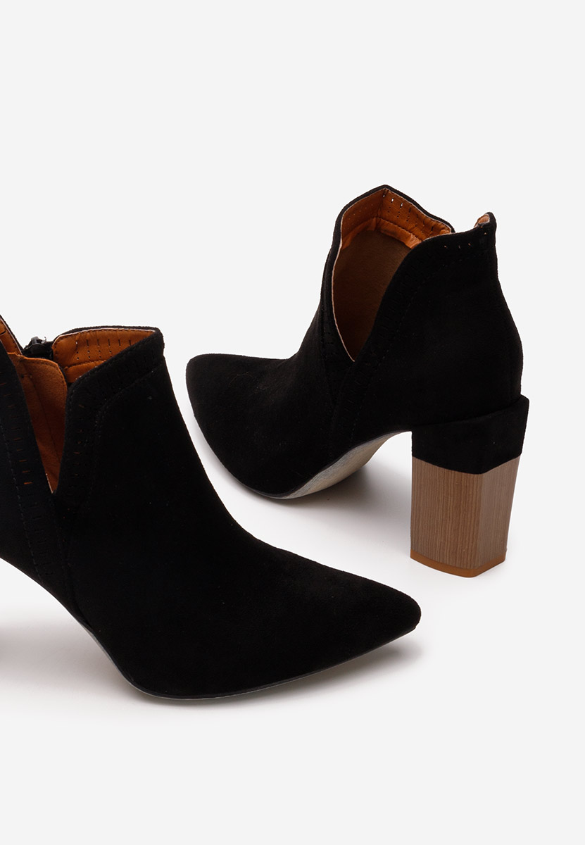 Bottines à gros talon noires Estella