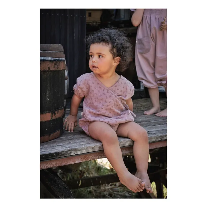 Lilinoa Barboteuse Jules Cache-Cœur Fleurie | Violet