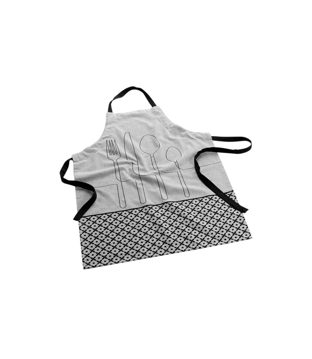 Tablier en Coton Recyclé Cuisiline 84cm Gris Chiné