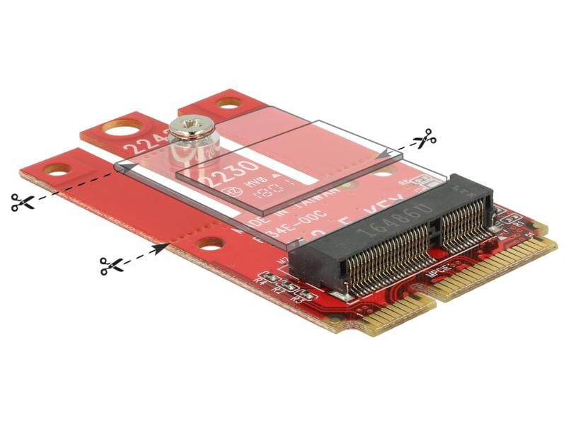 Delock Mini-PCIe – M.2 Key-E USB2.0 Delock Adapter Mini PCIe > M.2 Key E Slot