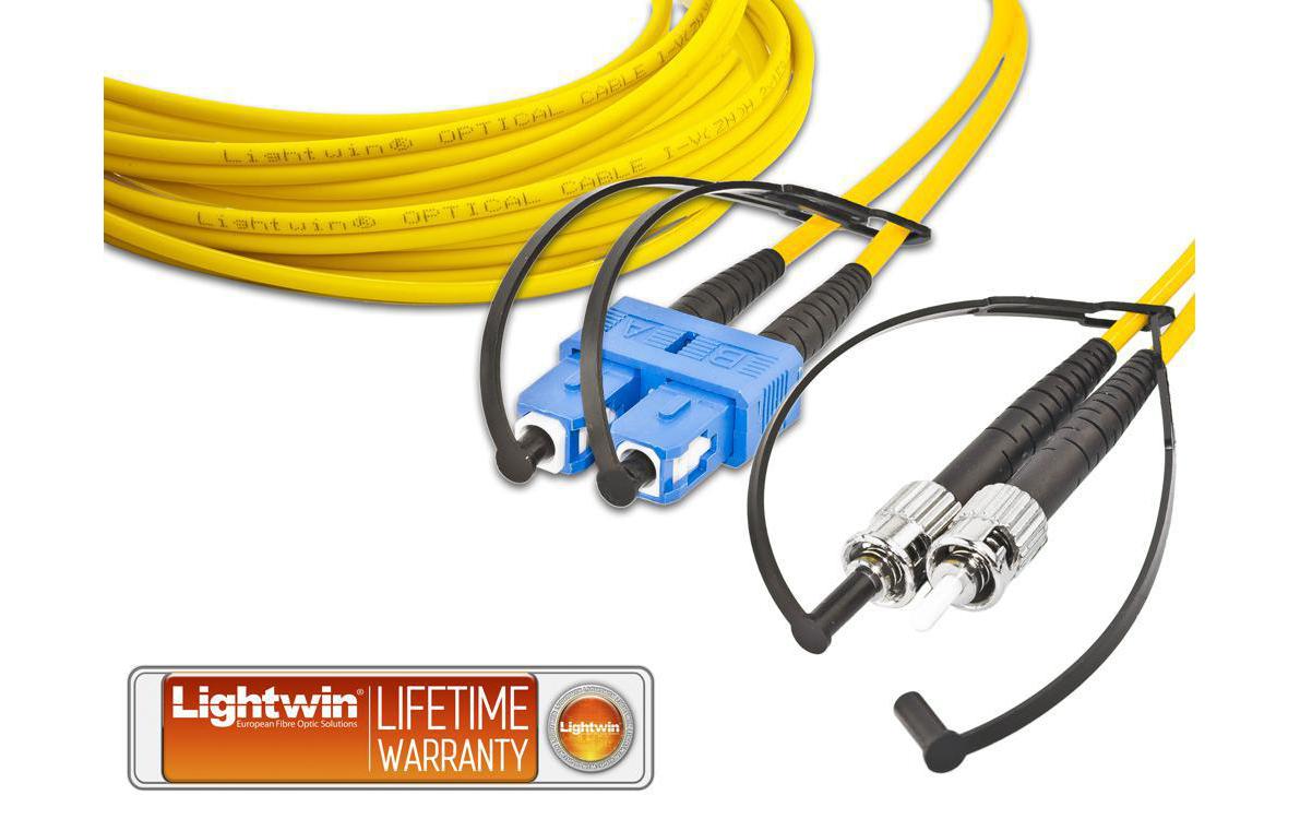 LWL-Patchkabel Singlemode SC – ST, OS2, Duplex, 5 mSinglemode SC-ST Duplex OS2 5 m