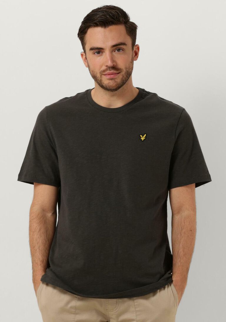 LYLE & SCOTT donkergrijze lyle & scott t-shirt slub t-shirt