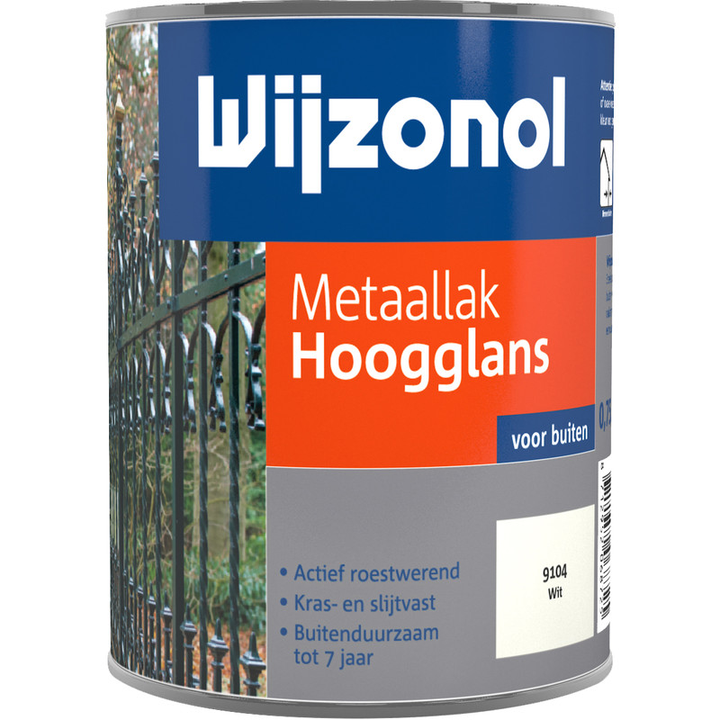 Wijzonol metaallak hoogglans 750ml wit