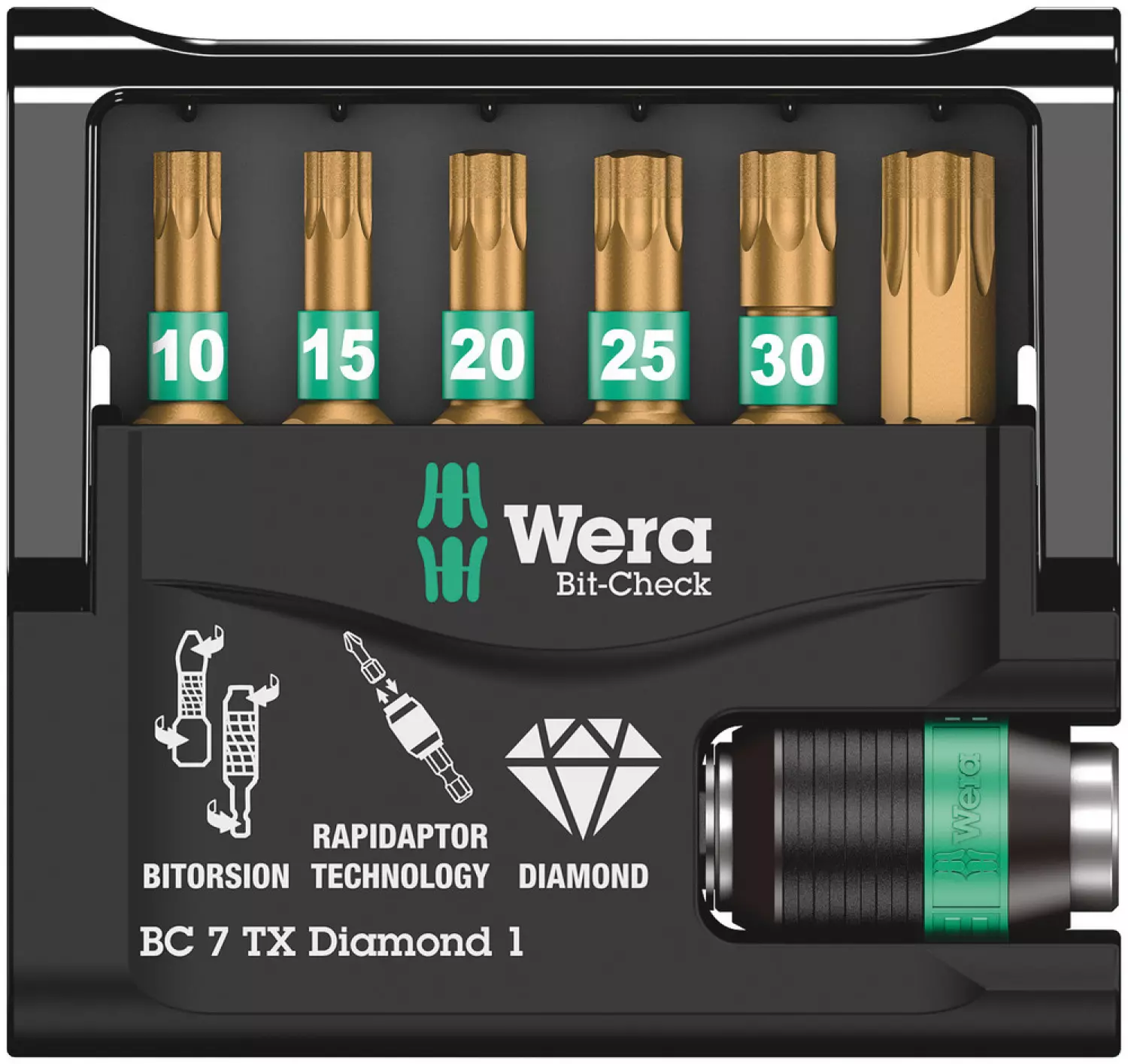 Wera 5057415001 7-delige Bit-Check 7 Diamond Bitset - Torx