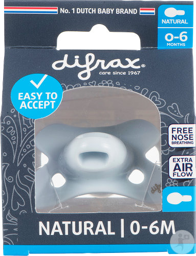 Difrax Sucette Natural 0-6 Mois Ice 1 Pièce