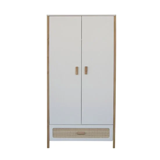 Océania armoire 2 portes tressage rotin   Neige        de               Théo