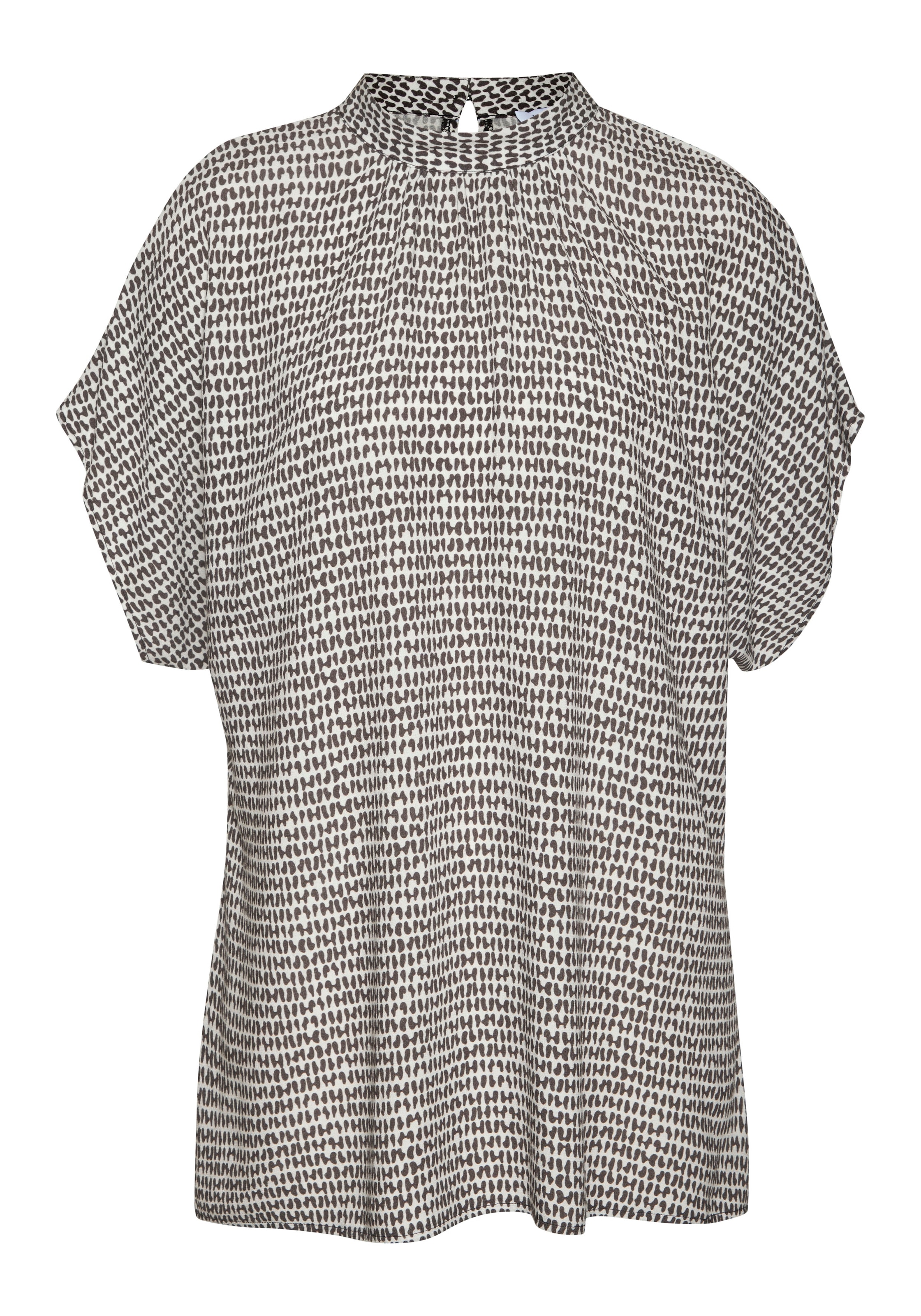 LASCANA Kurzarmbluse mit Alloverdruck, Damenbluse, sportlich elegant