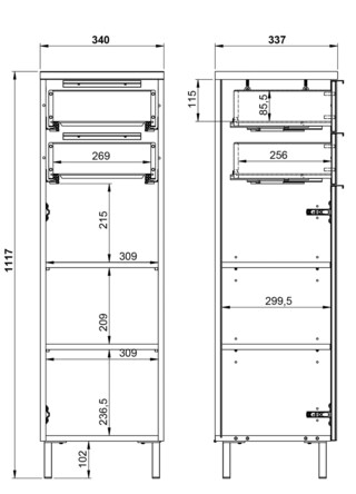 vito Highboard CORUS Graphit/ silbergrau