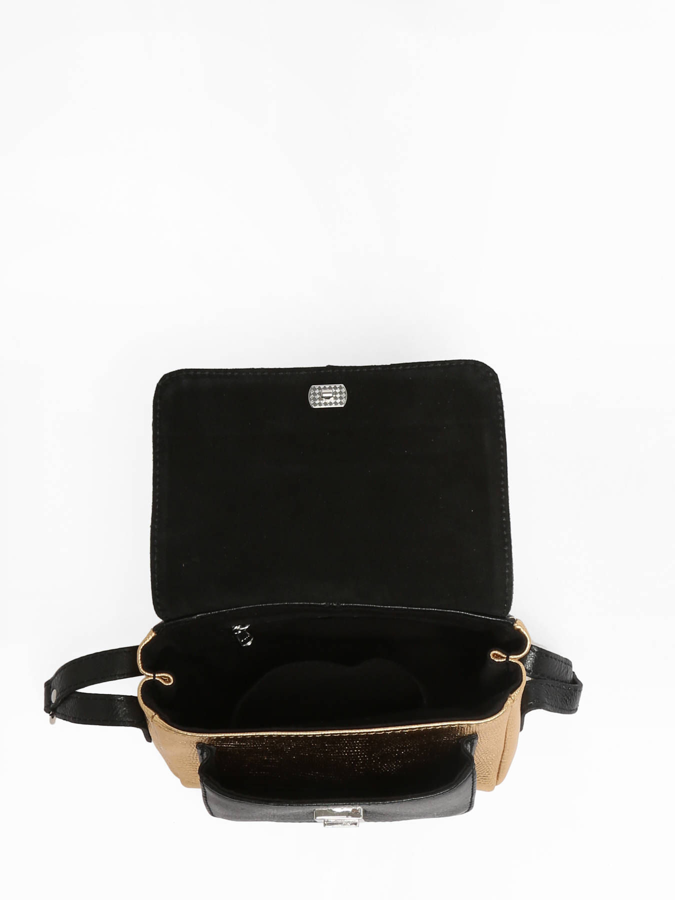 Sac bandoulire Diane XS Noir Or cuir PAUL MARIUS