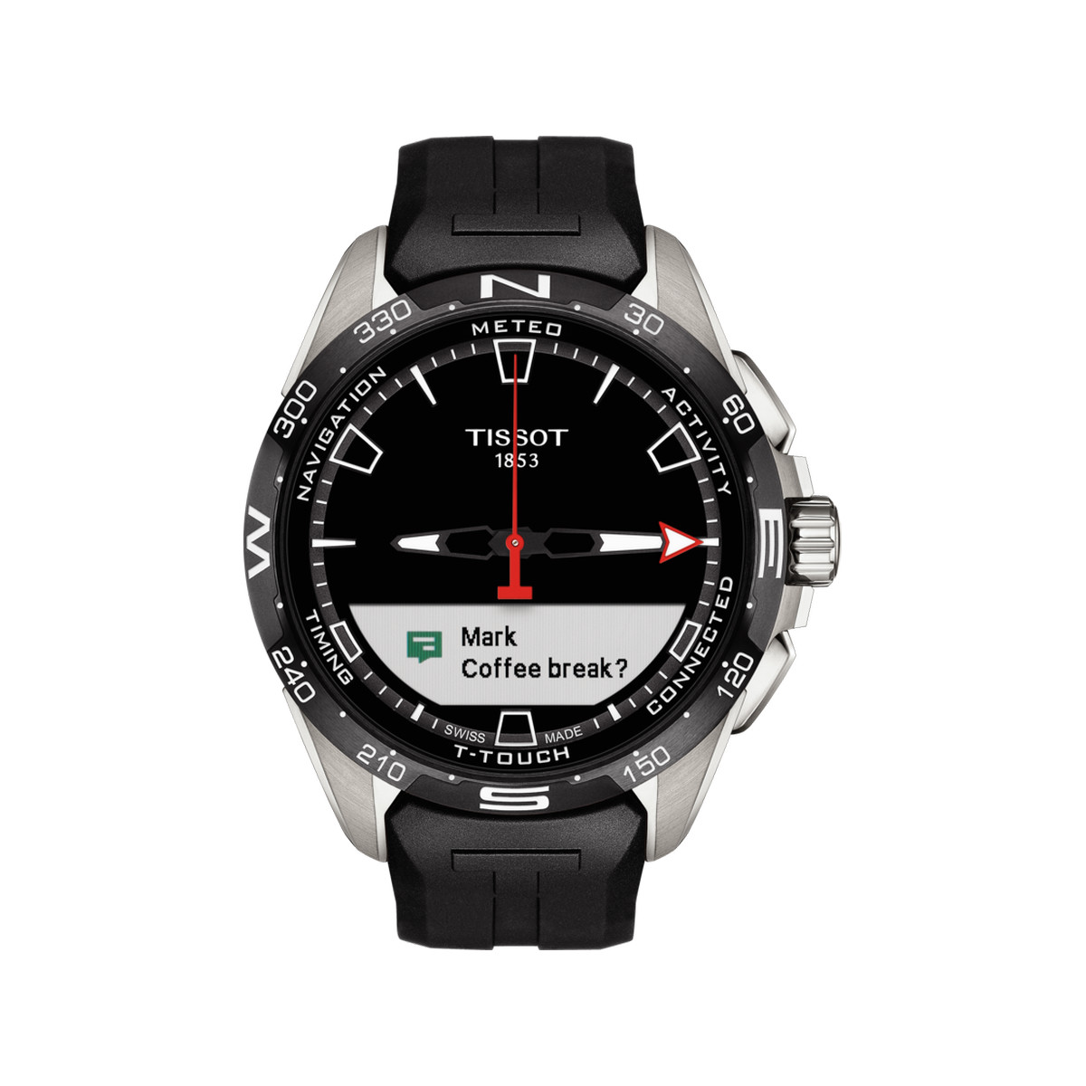 Montre Tissot homme titane bracelet caoutchouc noir