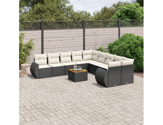LES TENDANCES - Salon extérieur Salon de jardin-noir-10 places-62x62x69-438860