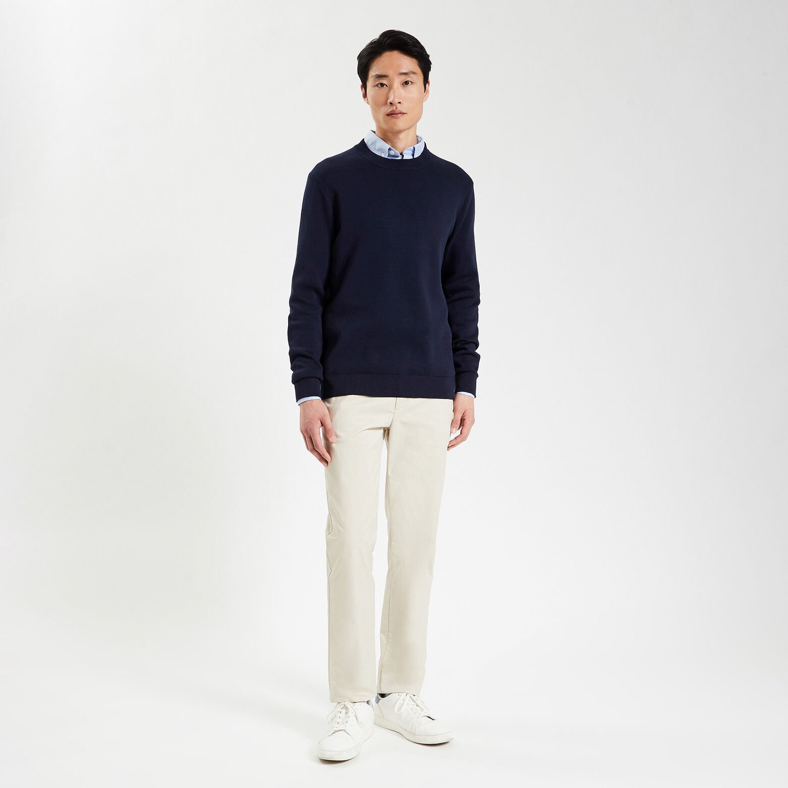 Pull uni 'le parfait by JULES' Bleu moyen