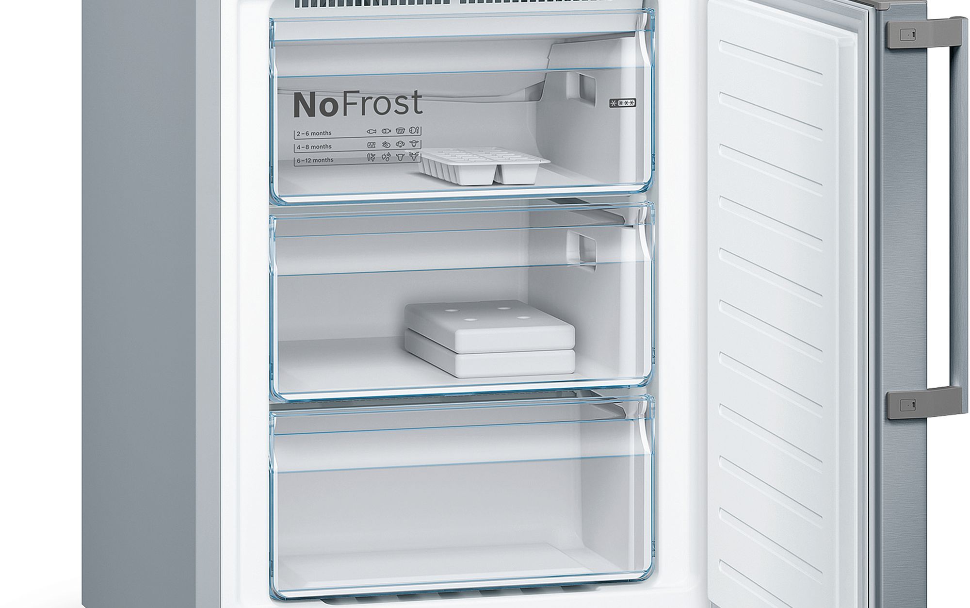 Refrigerador Combinado Independente Série 4 203 x 60 cm em Aço Inoxidável Resistente a Impressões Digitais KGN39XIEP