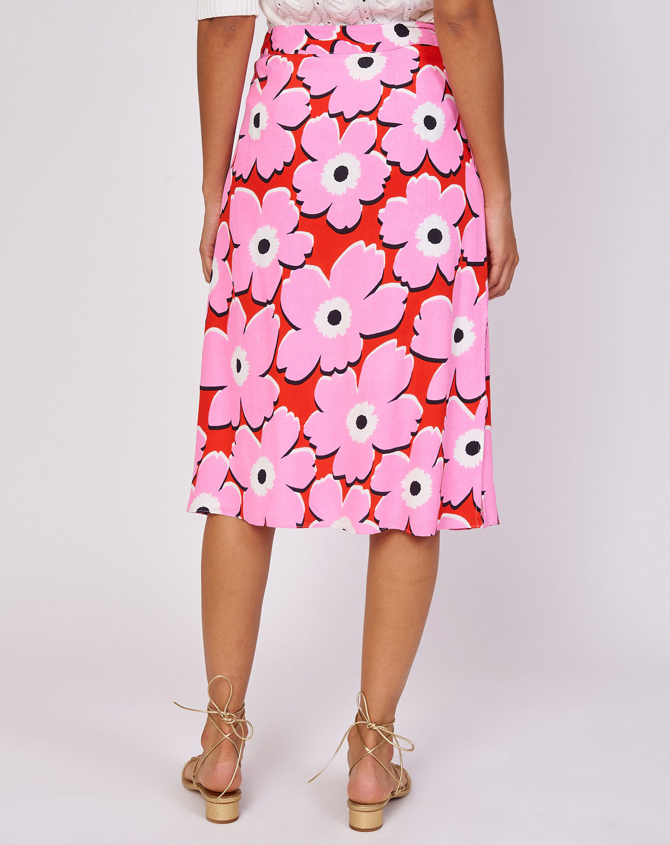 Derhy Jupe Florentine imprimée rose