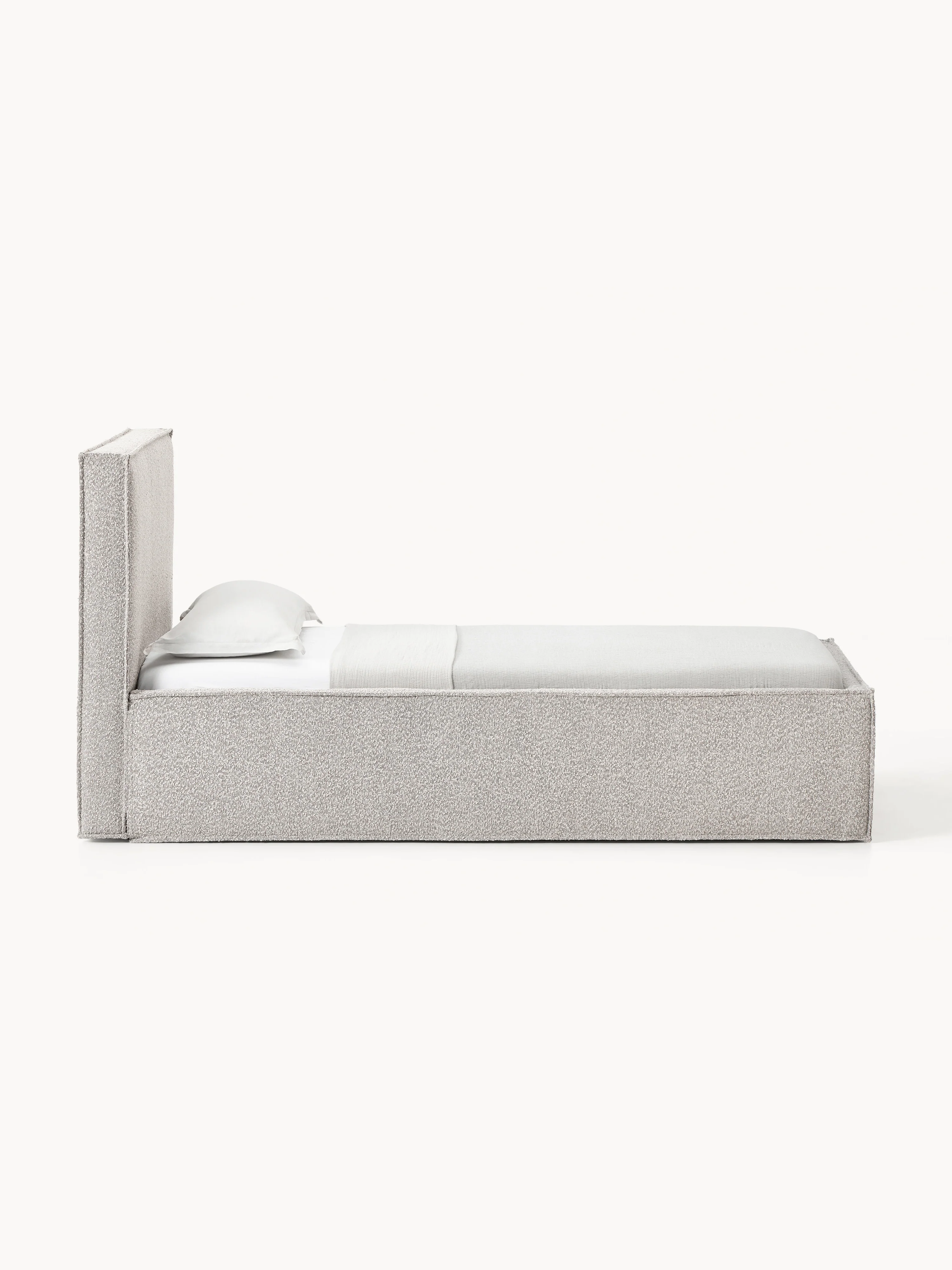 Bouclé gestoffeerd eenpersoonsbed Dream
