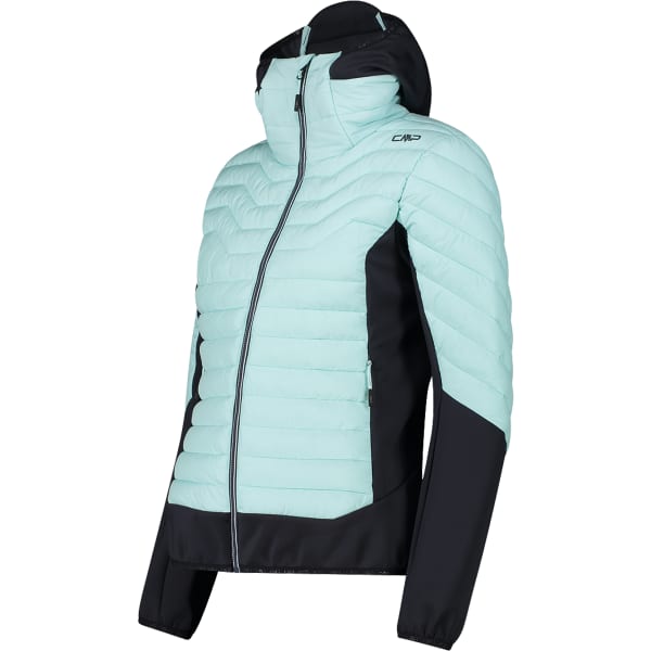Veste de ski CMP WOMAN UNLIMITECH DOWN JACKET FIX HOOD ACQUA