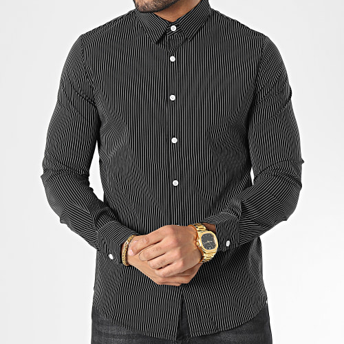 Chemise Manches Longues A Rayures Noir