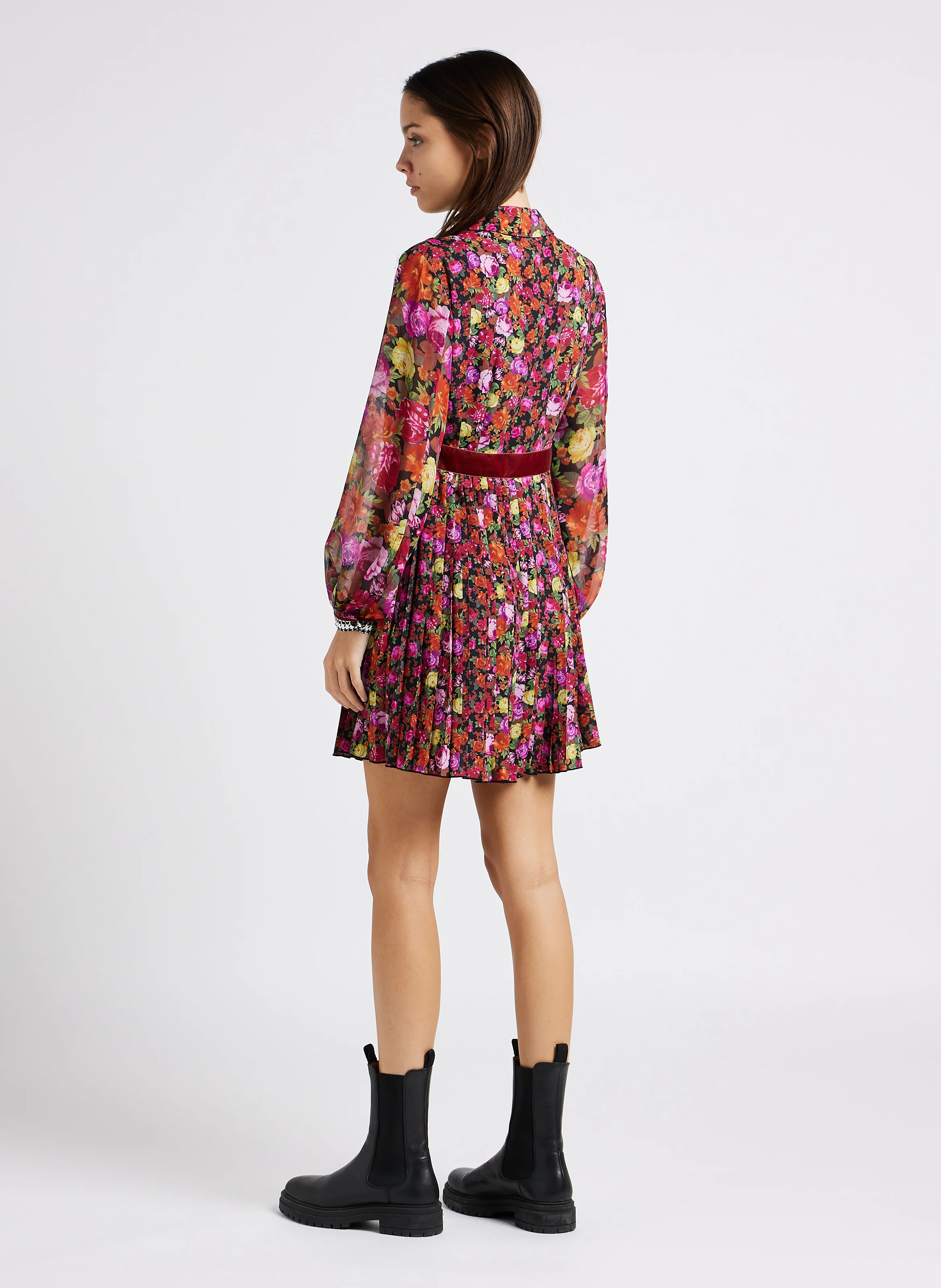 VENETO - Robe chemise droite à col classique | Multicolore