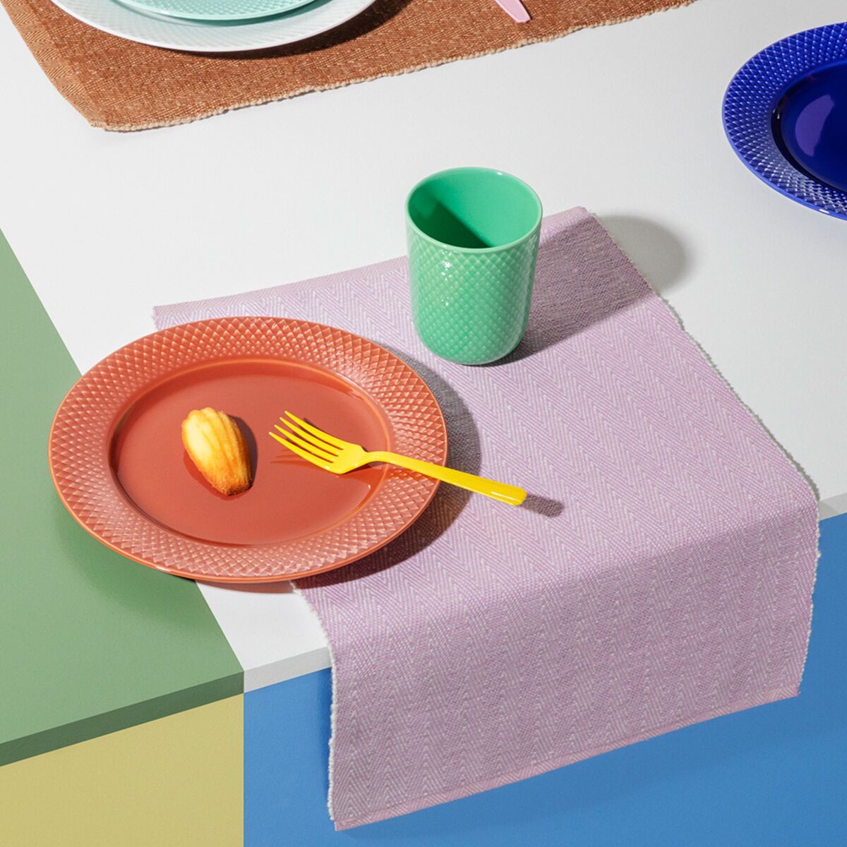 Herringbone bordbrikke, lilla