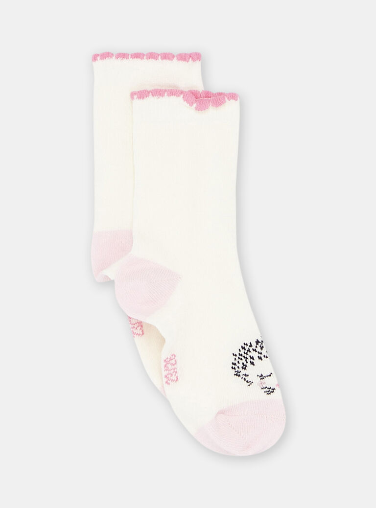 Chaussettes écrues à motifs hérisson bébé fille