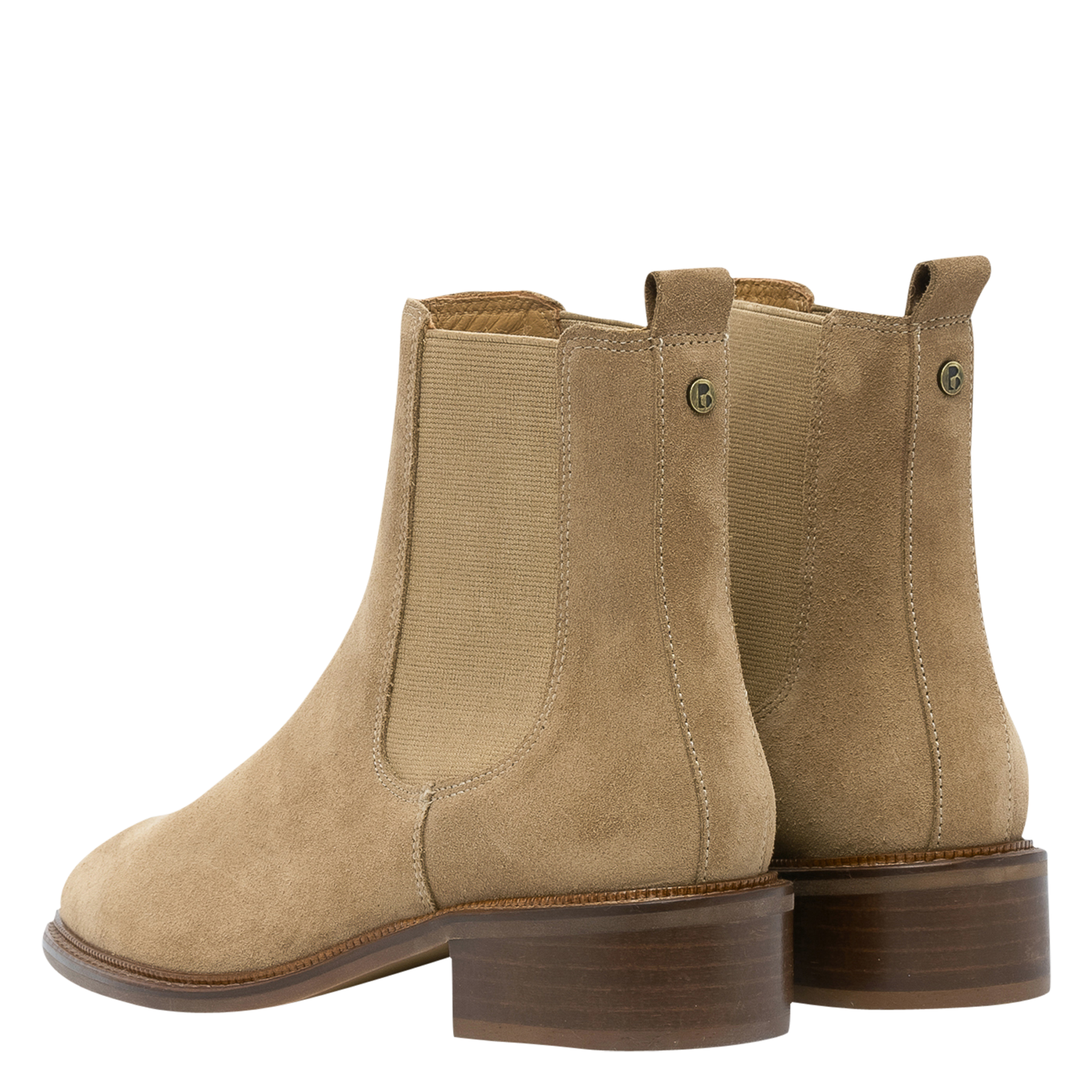 SELIA - Boots en cuir velours | Beige