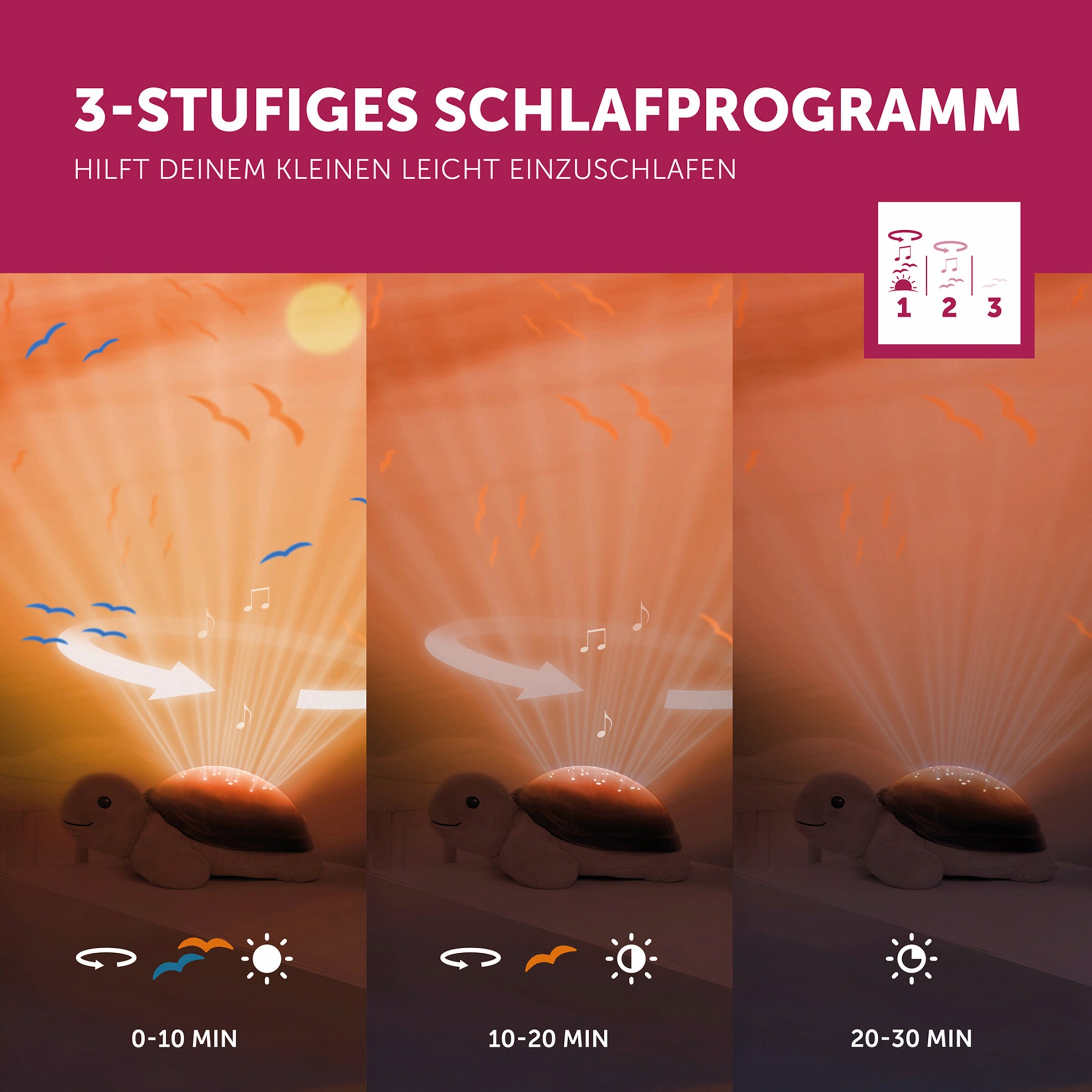 Zazu Nachtlicht Tim mit Sonnenuntergangsprojektor