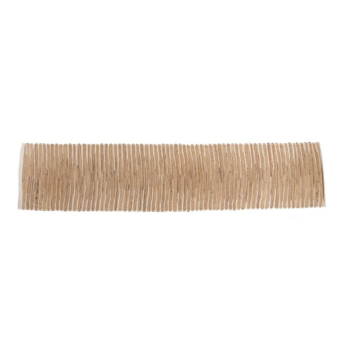 handgewebter Tischläufer, beige-weiß, L 150 cm, B 35 cm von fischer's lagerhaus