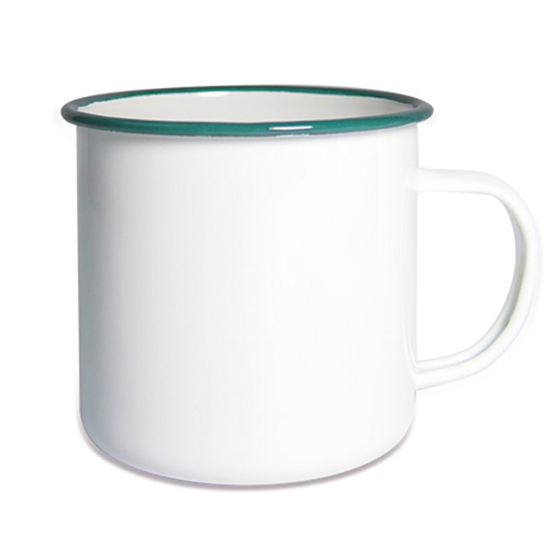 Emaille Tasse weiss 360 ml ocean