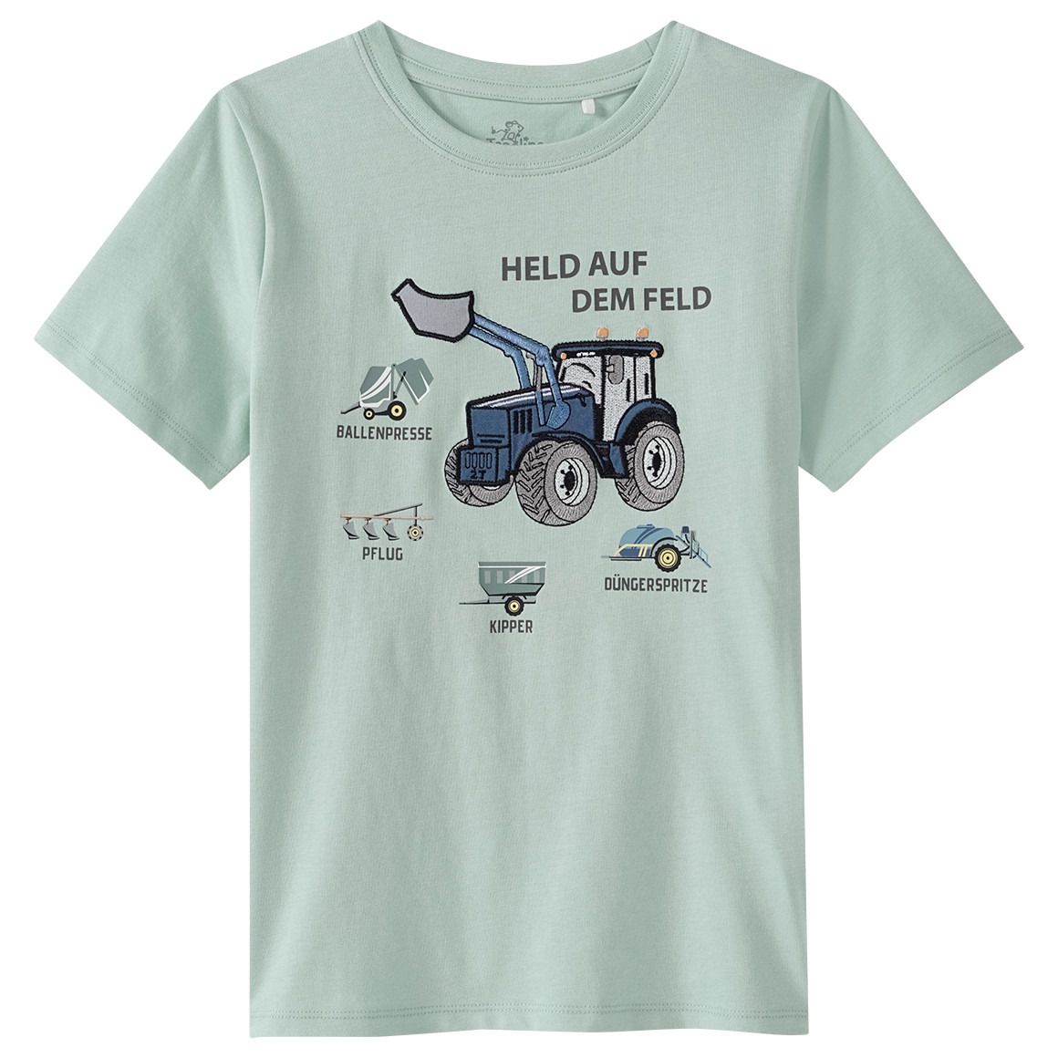 Topolino Jungen T-Shirt mit Trecker-Applikation mintgrün