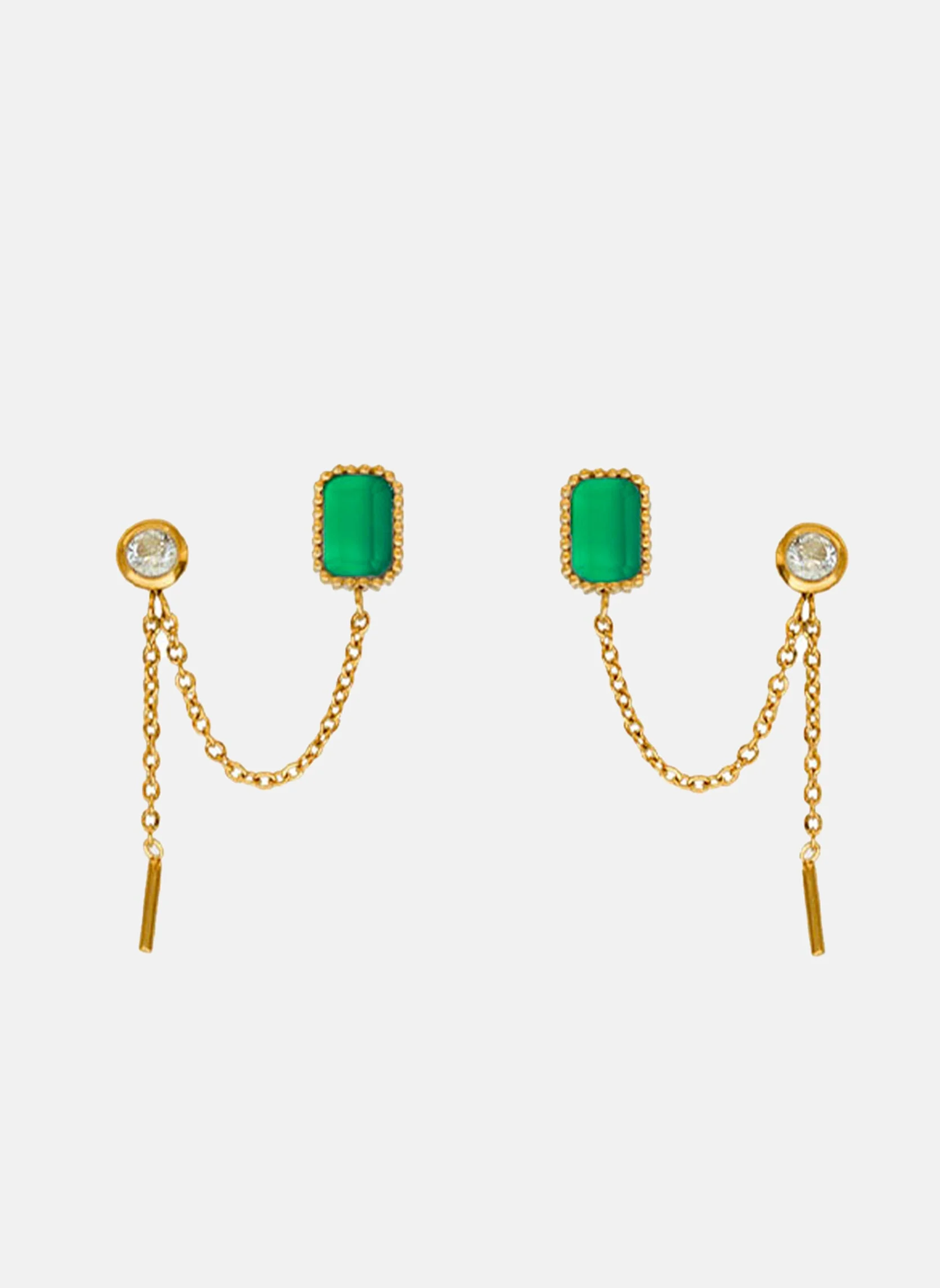 DAMONA - Boucles d'oreilles pendantes damona | Vert