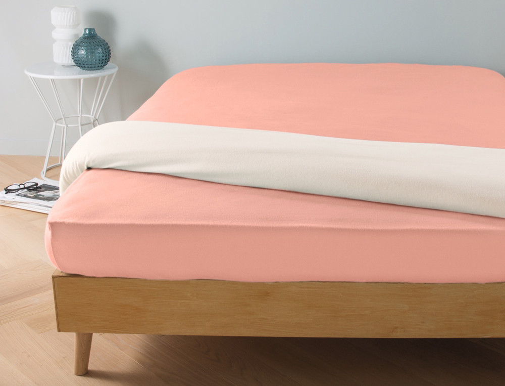 Drap-housse-Flanelle bicolore