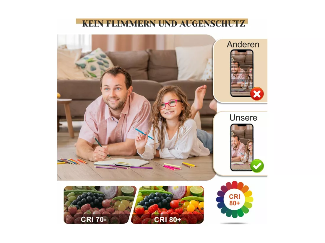 NETTLIFE Plafonnier LED Dimmable Grand 100cm Salon 90W Moderne Noir avec Télécommande