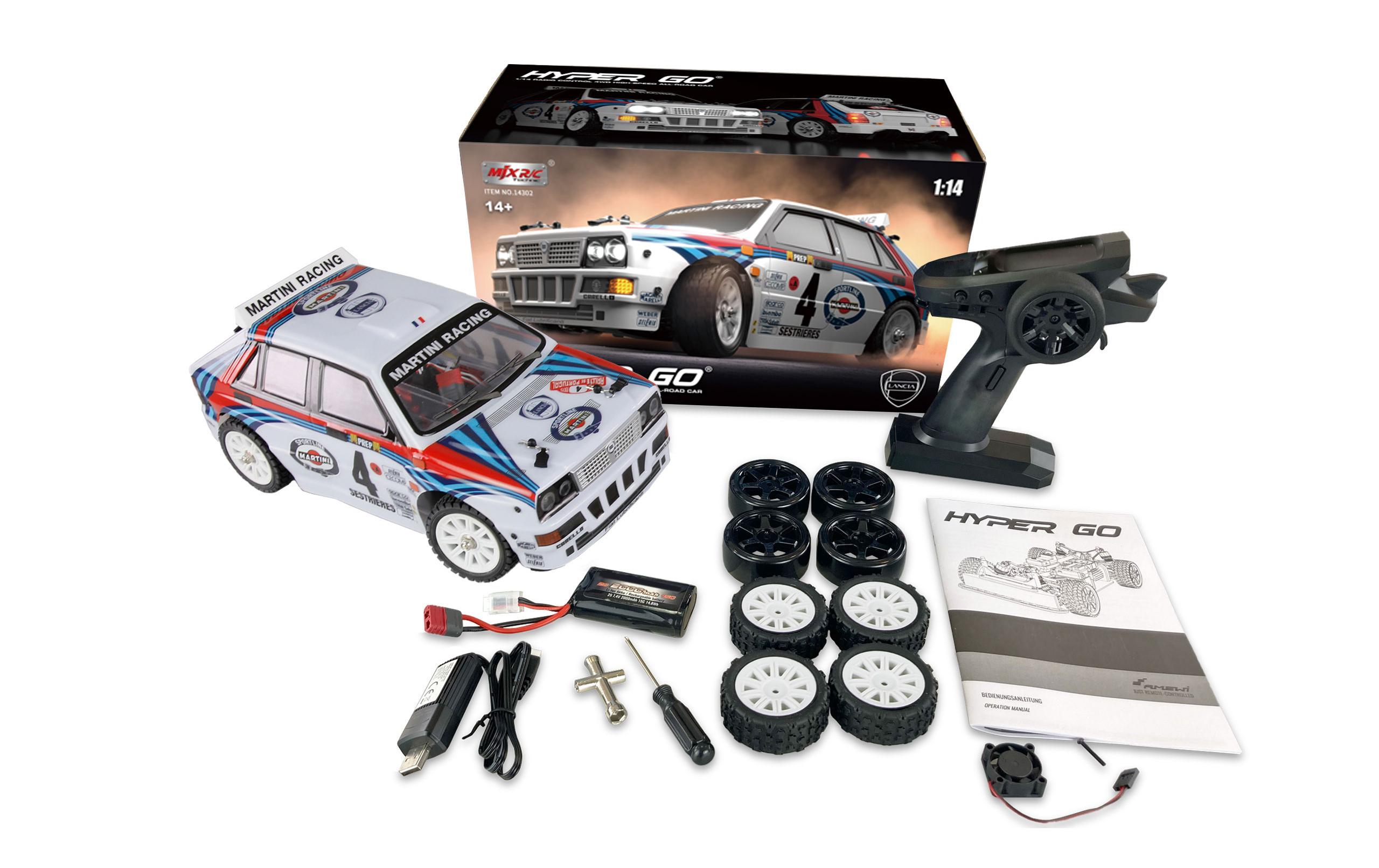 Rally Hyper Go Lancia Delta HF Integrale Brushless RTR, 1:14<br>Rally / Drift RC-Auto mit starkem Brushless Antrieb