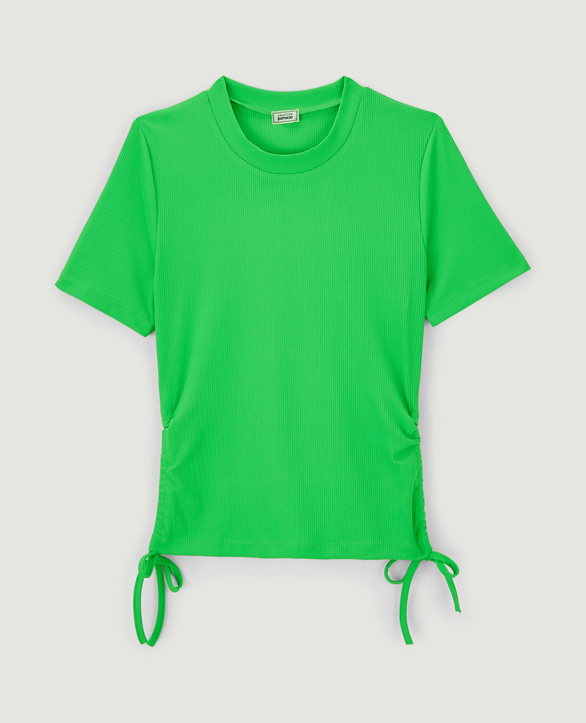 Top maille côtelée avec nœuds - Vert