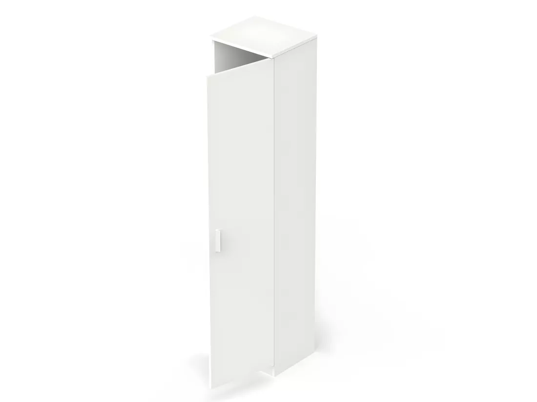 Armoire / meuble de rangement coloris blanc - Hauteur 180 x Longueur 40 x Profondeur 35 cm