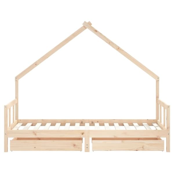 vidaXL Barnesengeramme med skuffer 90x190 cm heltre furu