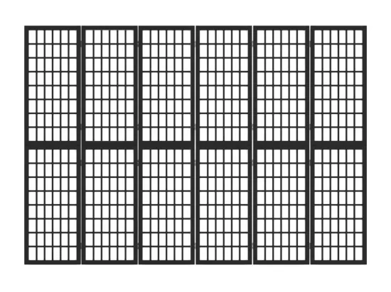 Cloison de séparation pliable 6 panneaux 240x170 cm Noir