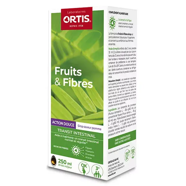 Ortis Trânsito Intestinal Frutas e Fibras Ação Suave Adequado para Crianças 250ml