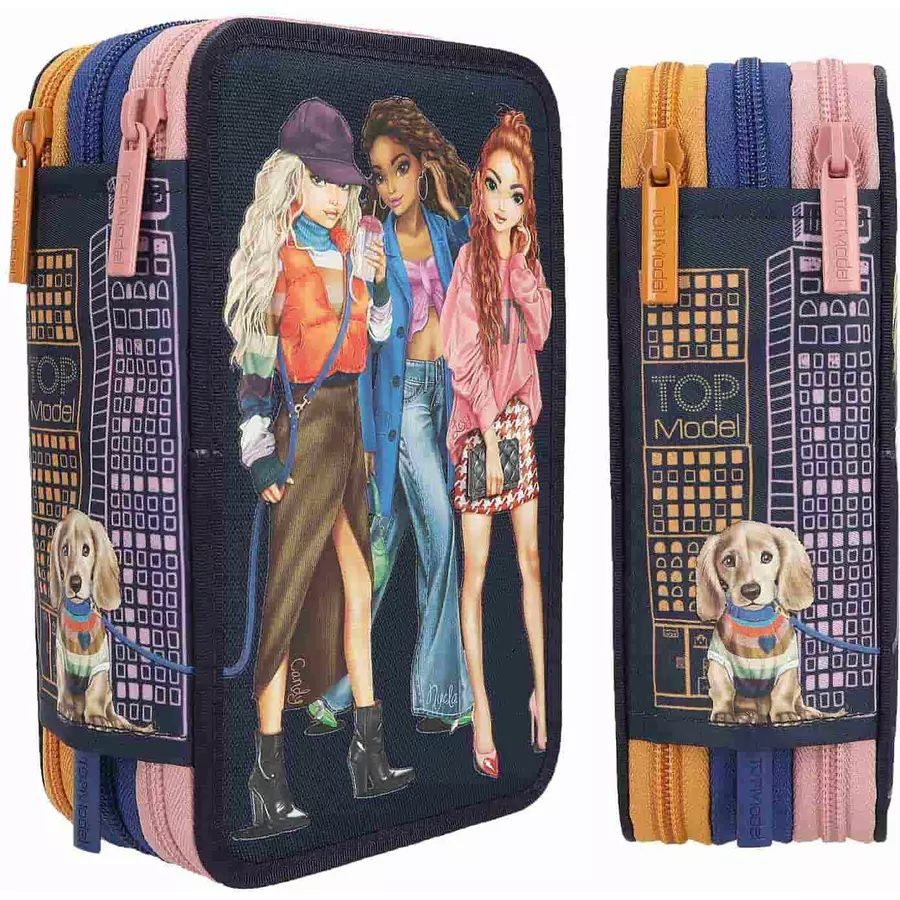 Depesche Federtasche CITY GIRLS TOPModel 7,5 x 13,5 x 20 cm dunkelblau