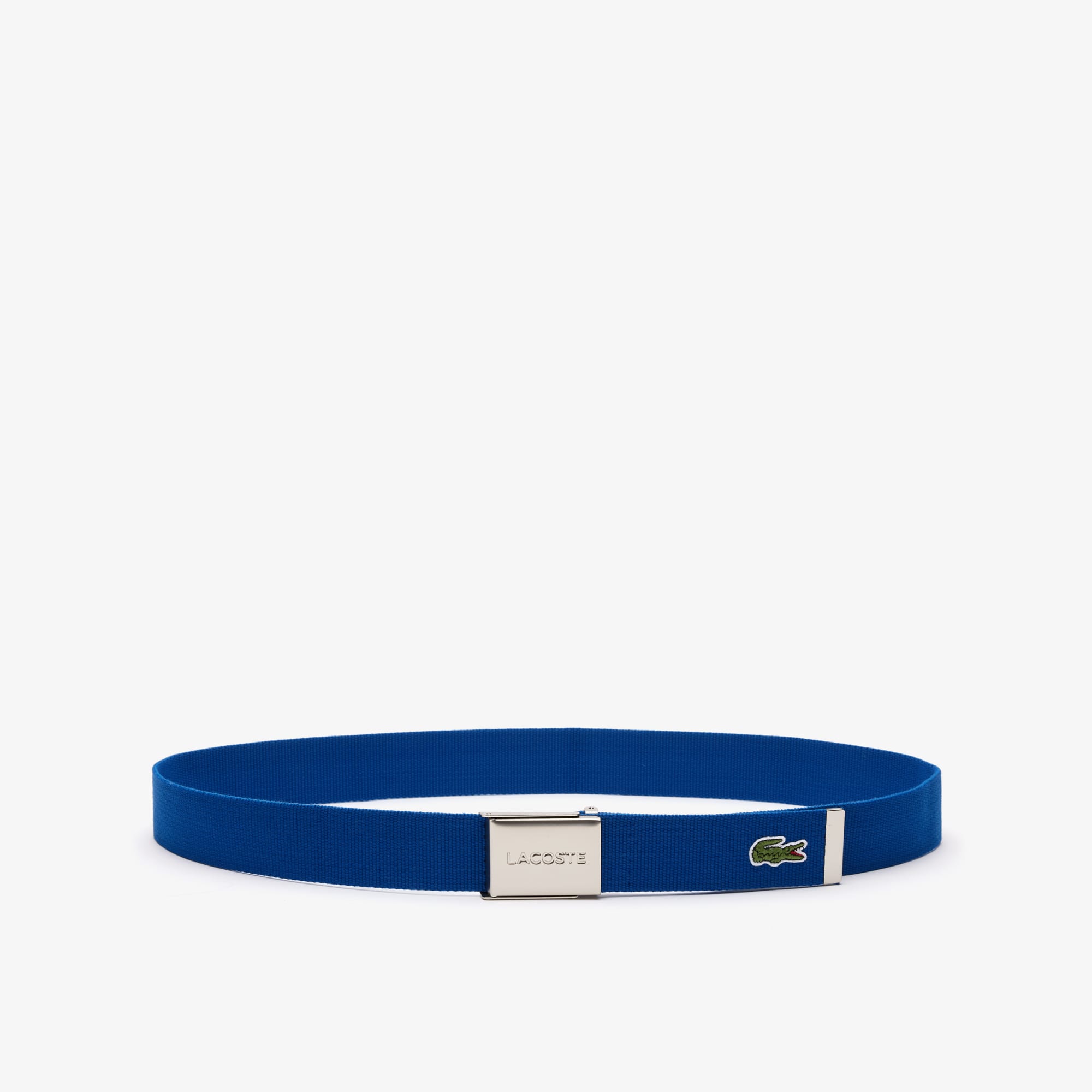 Ceinture sangle boucle gravée Lacoste Édition Made in France Ceintures - Bleu - Lacoste - Homme