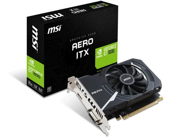 MSI GT 1030 AERO ITX 2GD4 OC - Grafikkort - GF GT 1030 - 2 GB DDR4 - PCIe 3.0 x4 - DVI, HDMI